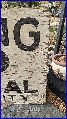 Vintage Hand Painted Wood Sign Duling Optical Sioux City IA Optometrist Antique