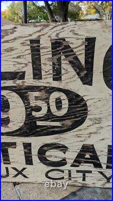 Vintage Hand Painted Wood Sign Duling Optical Sioux City IA Optometrist Antique