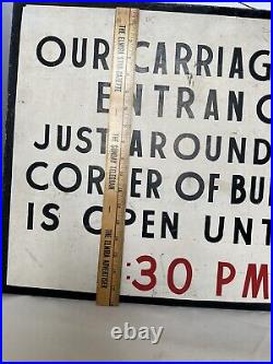 Vintage Hand painted Carriage Trade Sign Crackle Paint Horses Buggies