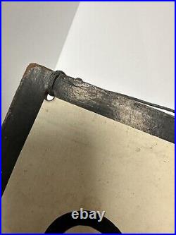 Vintage Hand painted Carriage Trade Sign Crackle Paint Horses Buggies