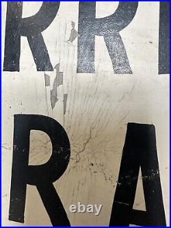 Vintage Hand painted Carriage Trade Sign Crackle Paint Horses Buggies