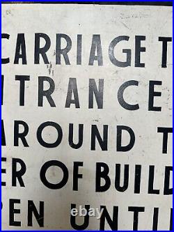 Vintage Hand painted Carriage Trade Sign Crackle Paint Horses Buggies