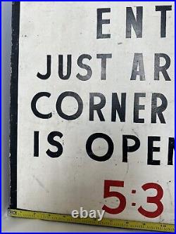 Vintage Hand painted Carriage Trade Sign Crackle Paint Horses Buggies