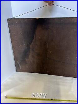 Vintage Hand painted Carriage Trade Sign Crackle Paint Horses Buggies