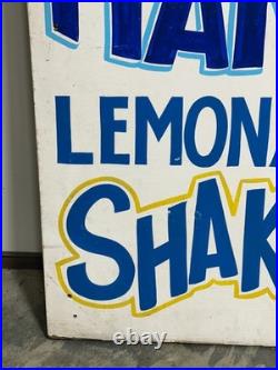 Vintage Hand painted large restaurant advertising sign Hamburgers Bratwurst 48