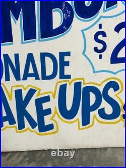 Vintage Hand painted large restaurant advertising sign Hamburgers Bratwurst 48