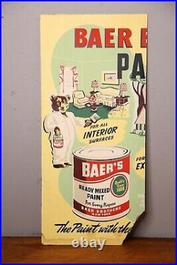 Vintage Hardware Store Sign Paint Can Display Bear Brothers Cardboard 1950s