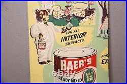 Vintage Hardware Store Sign Paint Can Display Bear Brothers Cardboard 1950s