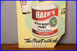 Vintage Hardware Store Sign Paint Can Display Bear Brothers Cardboard 1950s