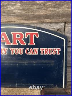 Vintage Hart Batteries Sign Double Sided Painted Metal Original