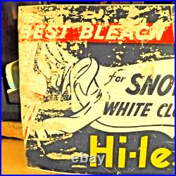Vintage Hi-lex Bleach Metal Advertising Sign / Painted Graphics Rare Find