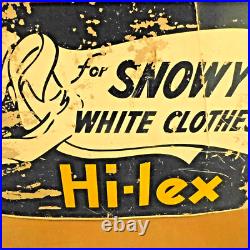 Vintage Hi-lex Bleach Metal Advertising Sign / Painted Graphics Rare Find