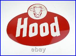 Vintage Hood Dairy Ice Cream Truck Sign Painted Milk Cow Farm 13 Original
