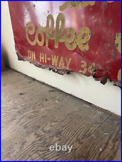 Vintage Hotel Sign From Otis Colorado With Remains Of Reflective Paint