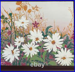 Vintage Huge Painting of Wildflowers by Fadik signed and framed 48X42