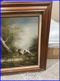 Vintage Hunting dog Oil Painting Signed By P. Citrin