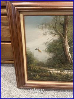 Vintage Hunting dog Oil Painting Signed By P. Citrin