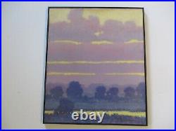 Vintage Impressionism Oil Painting Signed Tonalism Sunset Glow Landscape Mystery