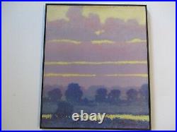 Vintage Impressionism Oil Painting Signed Tonalism Sunset Glow Landscape Mystery