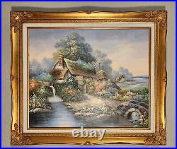 Vintage Impressionism Orig. Signed Rik Boren oil painting Thomas Kinkade Style