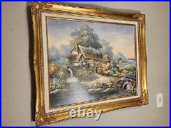 Vintage Impressionism Orig. Signed Rik Boren oil painting Thomas Kinkade Style