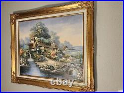 Vintage Impressionism Orig. Signed Rik Boren oil painting Thomas Kinkade Style
