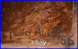 Vintage Impressionist Landscape Painting Mountain Village Signed W. Alley 24x32