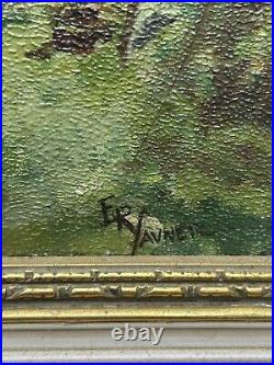 Vintage Impressionist Oil Painting Country Landscape/ocean Scene-signed & Framed