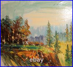 Vintage Impressionist Oil Painting Landscape Forest Signed