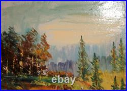 Vintage Impressionist Oil Painting Landscape Forest Signed