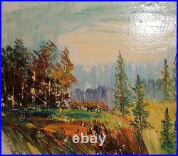 Vintage Impressionist Oil Painting Landscape Forest Signed