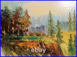 Vintage Impressionist Oil Painting Landscape Forest Signed