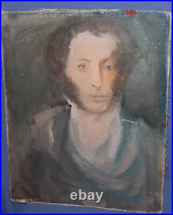Vintage Impressionist Oil Painting Male Portrait