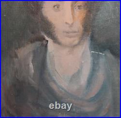 Vintage Impressionist Oil Painting Male Portrait