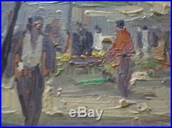 Vintage Impressionist Painting Small Gem Impressionism Street Scene Urban Market