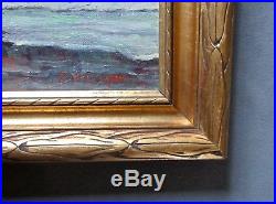 Vintage Impressionist Snow Scene Oil Landscape Painting Signed