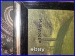 Vintage Islamic Art, Imam Portrait An Arresting Face, Oil Painting Framed Signed