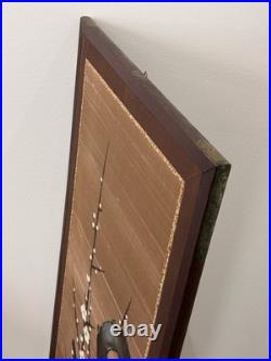 Vintage Japanese Blossoms Painted Screen, Original Signed Traditional Asian Art