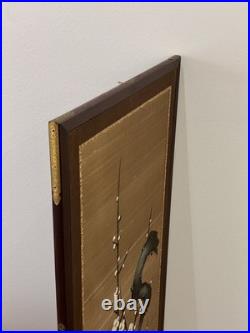 Vintage Japanese Blossoms Painted Screen, Original Signed Traditional Asian Art