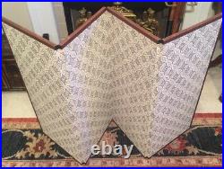 Vintage Japanese Chinese 4 Panel Folding Screen Byobu Painted 66x36 Signed Silk