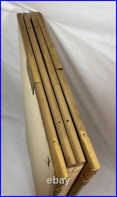 Vintage Japanese Hand Painted 4 Panel Folding Screen Byobu 72x36 Signed Gold