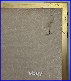 Vintage Japanese Hand Painted 4 Panel Folding Screen Byobu 72x36 Signed Gold Vintage Japanese Hand Painted 4 Panel Folding Screen Byobu 72x36 Signed Gold