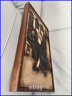 Vintage Jean-Claude Gaugy Acrylic Painted Carving Signed by Artist
