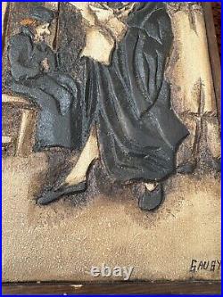 Vintage Jean-Claude Gaugy Acrylic Painted Carving Signed by Artist