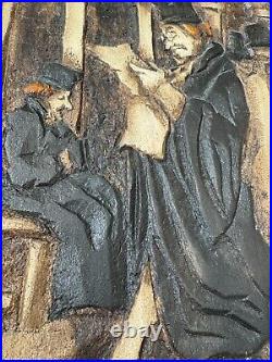 Vintage Jean-Claude Gaugy Acrylic Painted Carving Signed by Artist