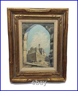 Vintage Jerusalem David Tower Painting Signed