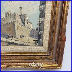 Vintage Jerusalem David Tower Painting Signed