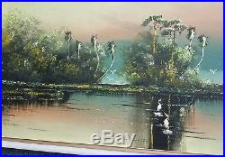Vintage John Maynor Highwaymen Florida Landscape Oil Painting signed Lil John