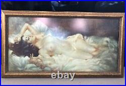 Vintage Julian Ritter Framed Painting Print 26x14 Nude Model Study No. 1