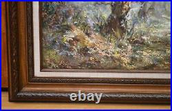 Vintage Julius Polek Original Oil Painting Woodland Landscape Signed Framed